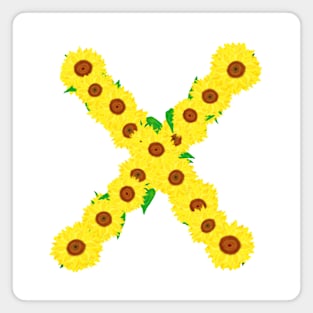 Sunflowers Initial Letter X (White Background) Magnet